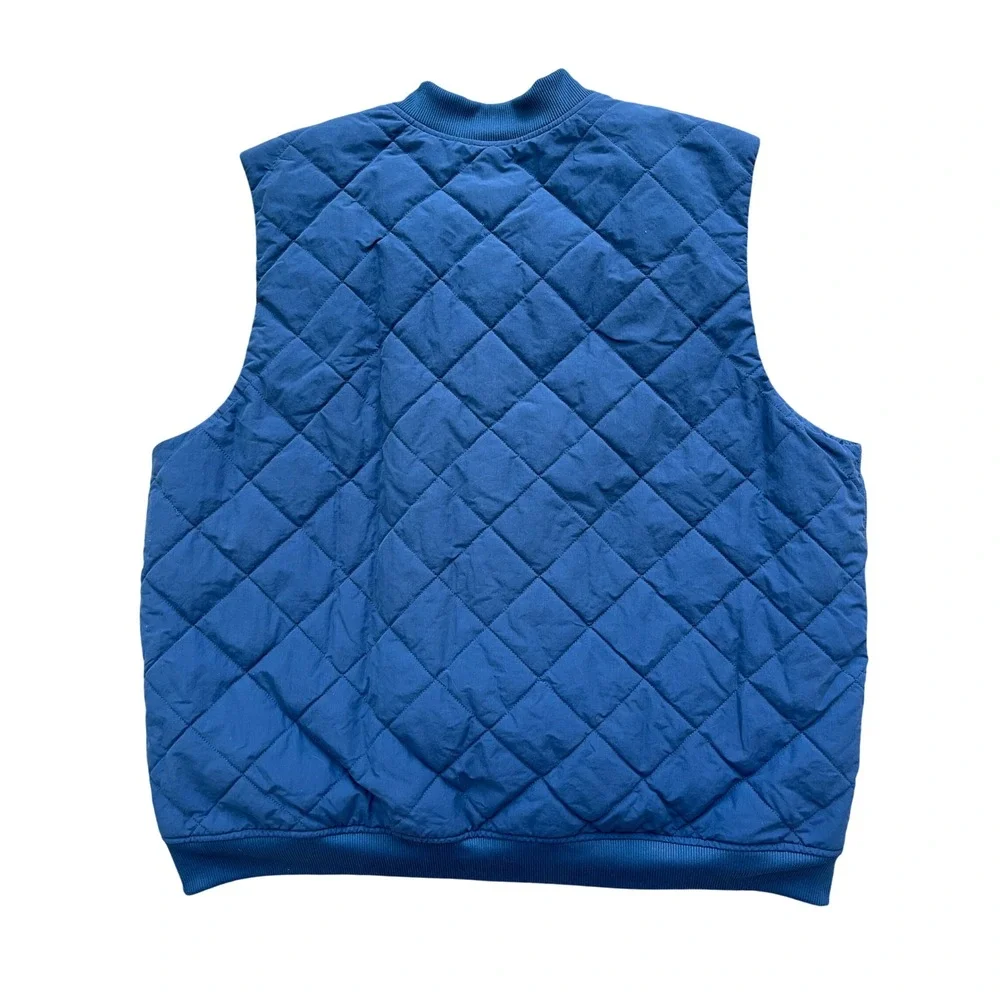 North Face Mens XXL Blue Cuchillo Quilted Sherpa Lined Bomber Vest NF0A4R5C FA22